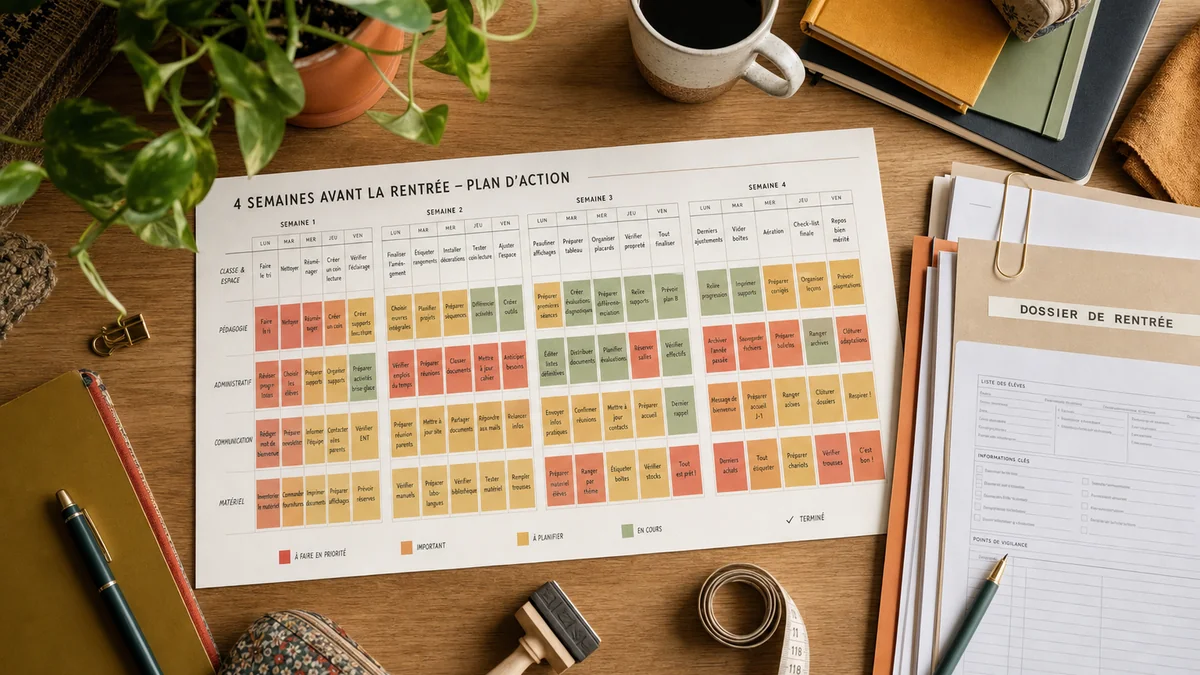 Rétroplanning rentrée : les 4 dernières semaines avant